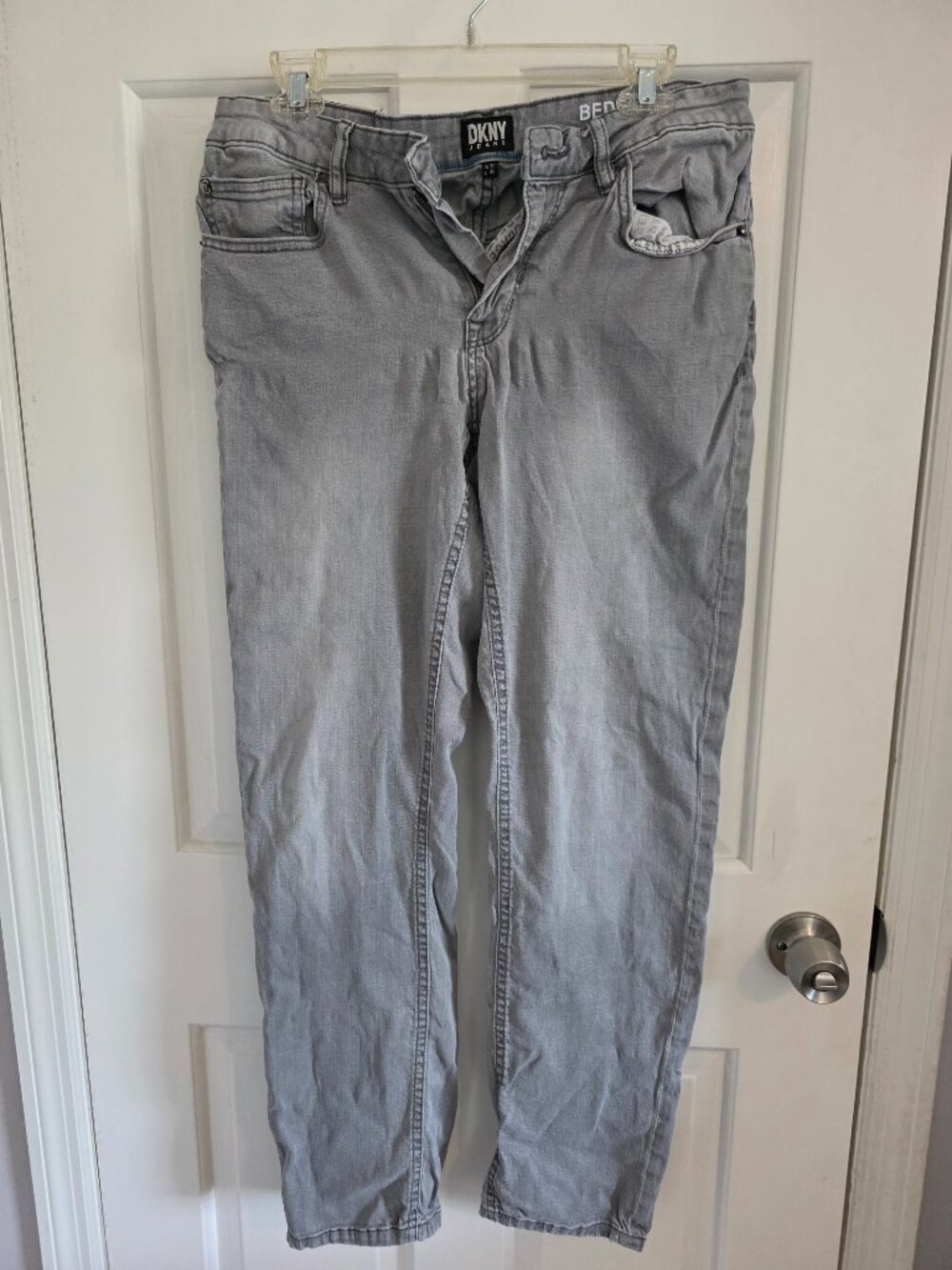 Gray Blue Jeans Means DKNY 30 x 30 Bedford Slim Fit